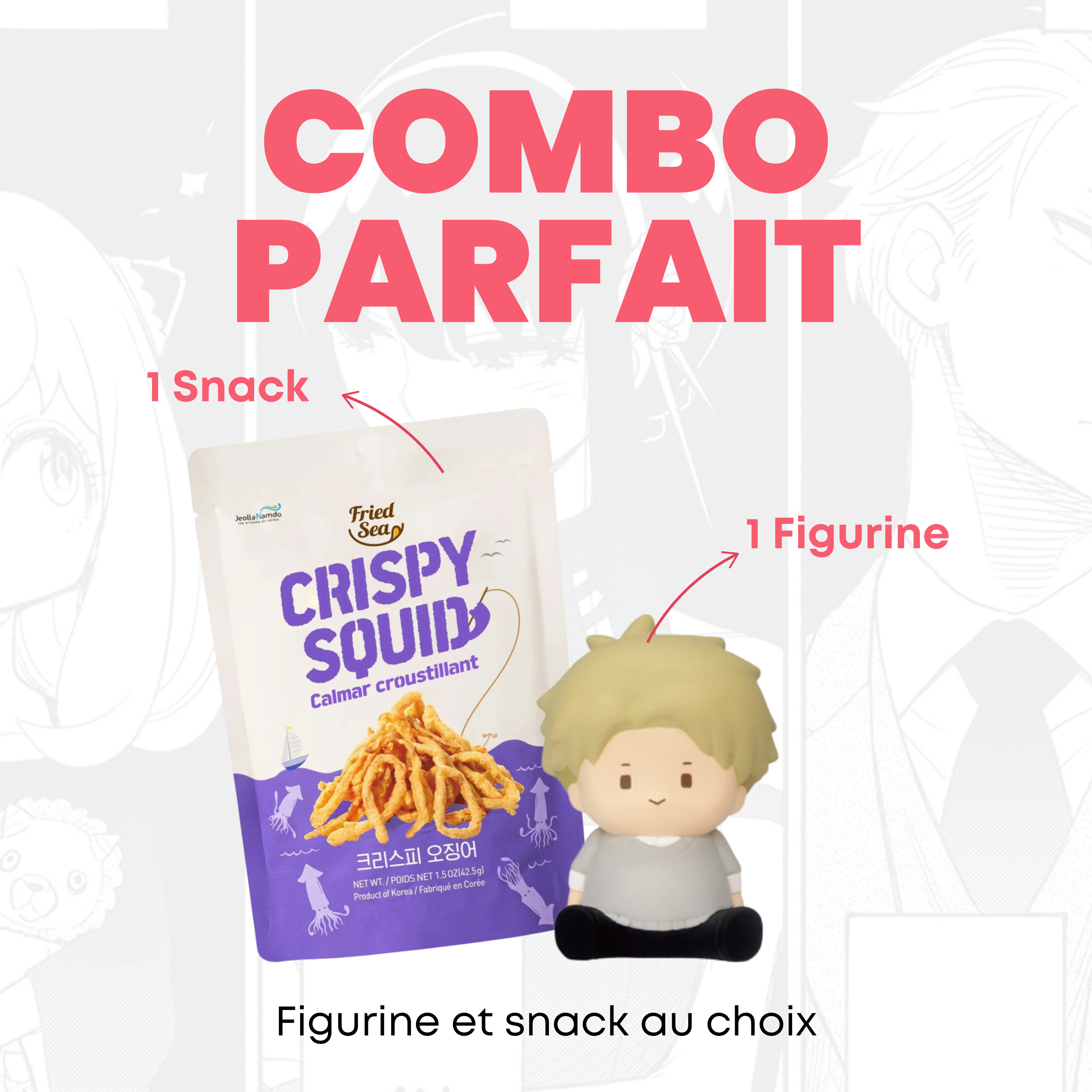 Pack Combo Parfait - 1 Figurine + 1 Snack au choix